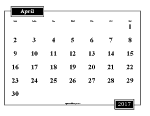 Printable April 2017 Calendar