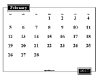 Printable February 2017 Calendar