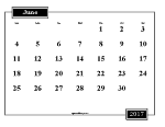 Printable June 2017 Calendar