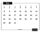 Printable May 2016 Calendar