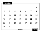 Printable October 2016 Calendar